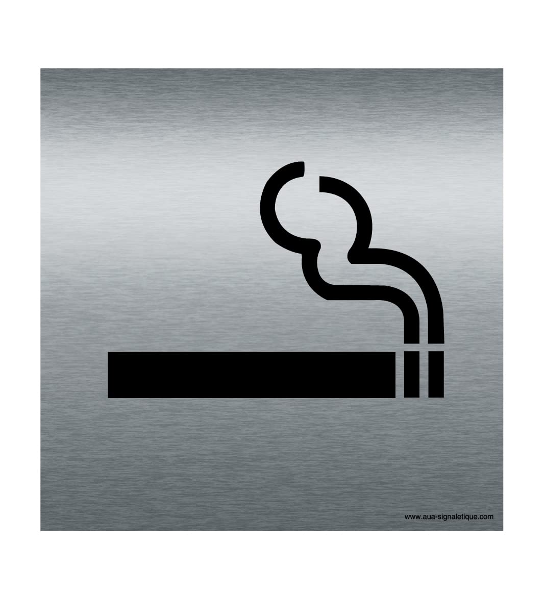 AUA SIGNALETIQUE - Plaque Alu Brossé Zone Fumeur - 130x130 mm