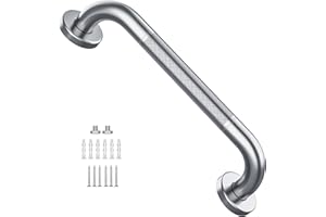 12 Inch Anti Slip Shower Grab Bar, Munzong Stainless Steel Bathroom Grab Bar, Satin Brushed Nickel Knurled Bathroom Balance Bar,Safety Hand Rail Support Handicap Elderly Senior Assist Bath Handle