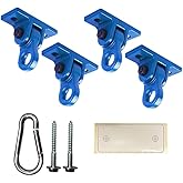 ABUSA Heavy Duty Blue Swing Hangers Screws Bolts Included Over 5000 lb Capacity Playground Porch Yoga Seat Trapeze Wooden Sets Indoor Outdoor (4 Pack)