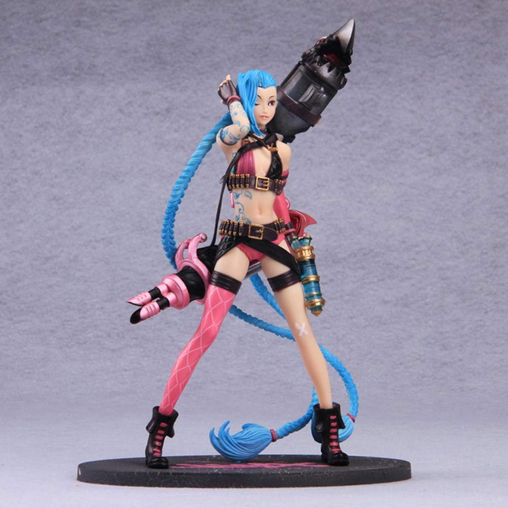 AZK League of Legends Figure, Jinx Figure, Runaway Loli Surrounding Model Ornaments, Color