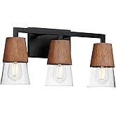 Maxim Lighting 21623CLWNBK I Carpenter Collection 20 Inch Three Light Bathroom Vanity I Walnut and Black Finish I Modern Cont