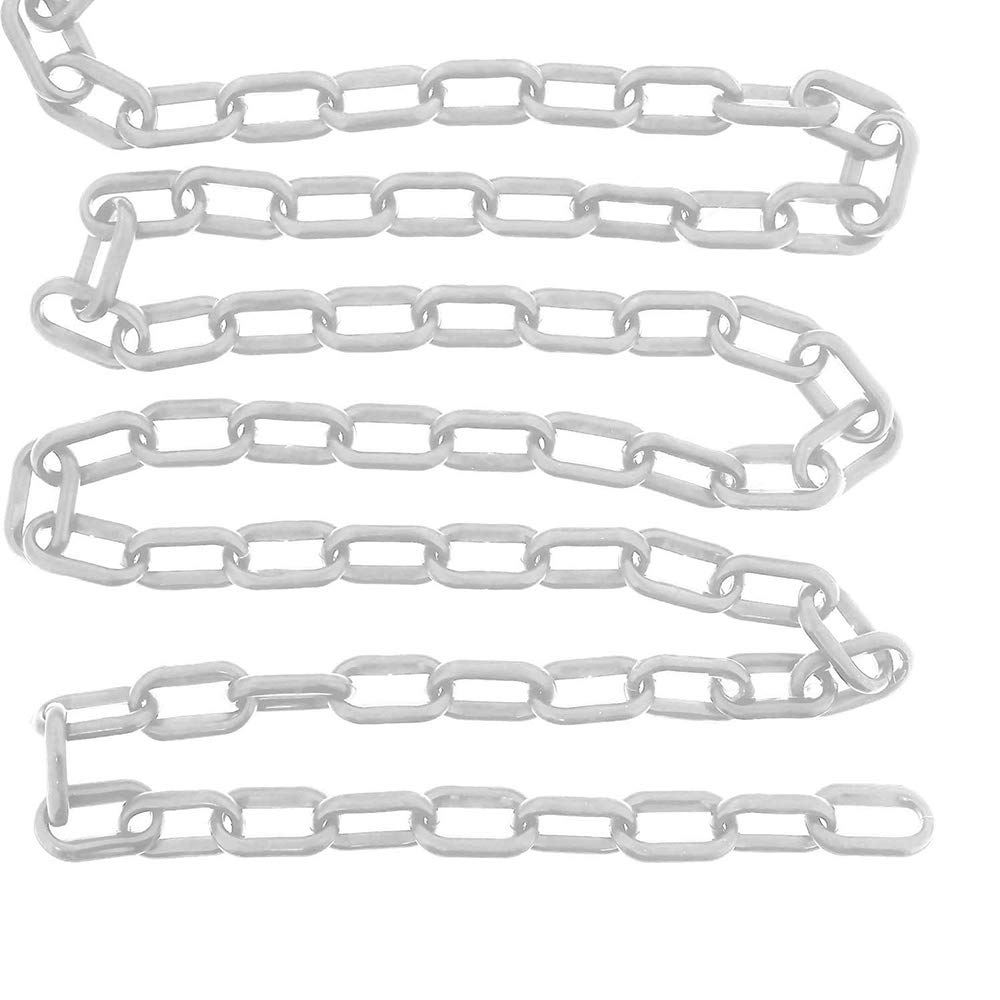 5m x 6mm Plastic Barrier Chain Link Warning Safety Decorative Garden White