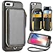ZVE iPhone 8 Plus/7 Plus Wallet Case, 5.5 inch, Zipper Wallet Pocket Purse with Credit Card Holder Slot, Protective Case Cover - Black