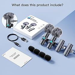 Leettus 2pcs Dual Receivers Mini Microphone for