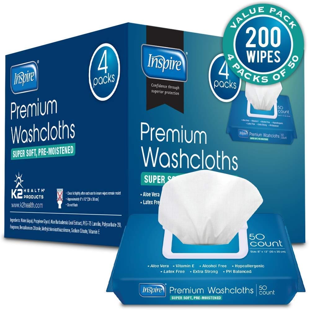 Adult Wet Wipes | Adult Wash Cloths Extra Large, Adult Wipes for Incontinence & Cleansing, 8"x12", 200 Count …: Health & Personal Care