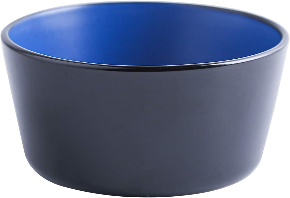  | Stone Lain 32 Piece Glazed Stoneware Dinnerware Set, Service 8, Blue and Black: Dinnerware Sets