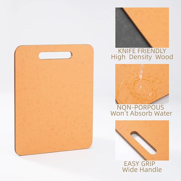 COKKA PRACA DISHWASHER SAFE WOOD CUTTING BOARDS FOR KITCHEN, WOOD CUTTING BOARD SET OF 3, DOUBLE SIDED, 0.39” THICK CHOPPING BOARD SET WITH HANDLE, WOODEN CUTTING BOARDS FOR MEAT, VEGETABLE, FRUIT
