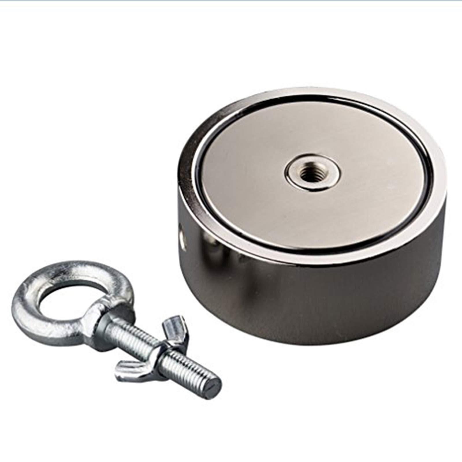 Mutuactor Magnet Fishing Double Sides Combined 1000KG Vertical Super Strong Magnetic Pull Force, Neodymium Magnet Fishing Kit with Eyebolt salvage Magnet in River Water for Beginner and Experienced …