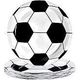 Poqirzan 50PCS Soccer Party Plates Soccer Birthday Party Supplies Soccer Paper Plates Disposable Dinner Plate Paper Food Trays Tableware Soccer Theme Party Supplies for Chips Salad Bread Plates 9 Inch