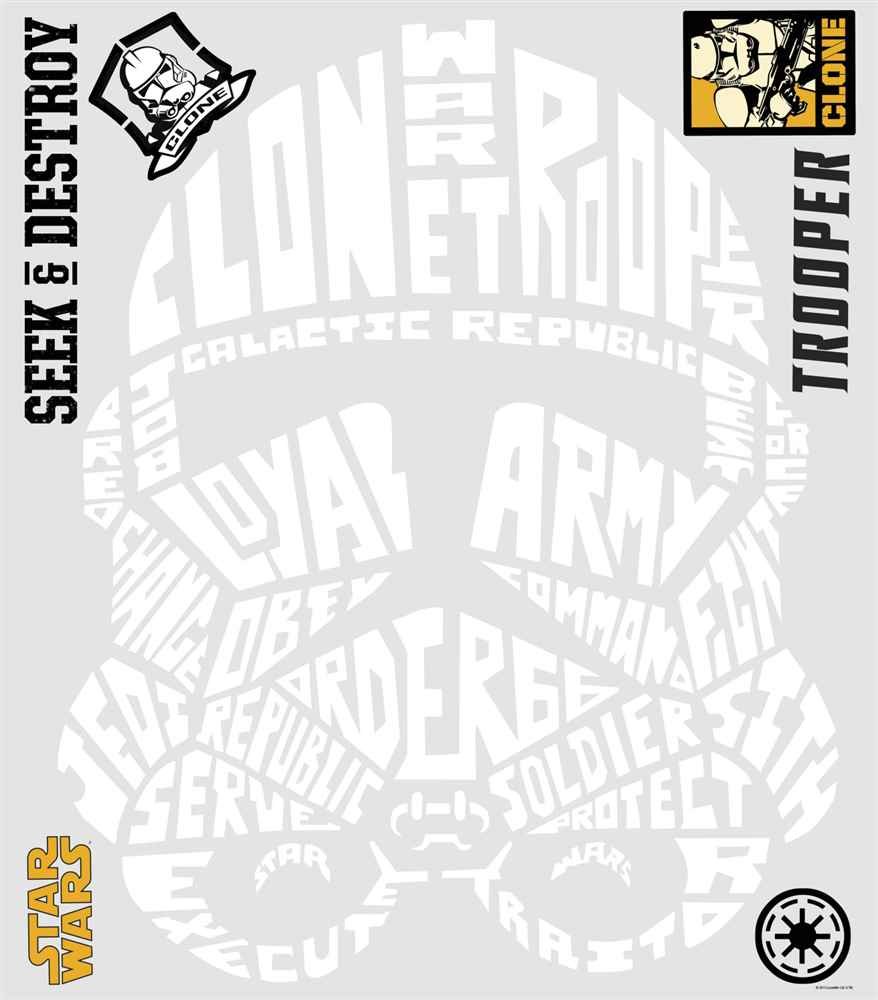 RoomMates Star Wars Typographic Clone Trooper XXL Wall Sticker Peel & Stick Giant Wall Decals
