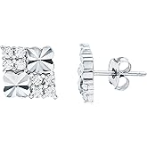 Certified Cubic Zirconia Stud Earrings in Silver, Aaaa Quality, Zircon Diamond Everyday Earrings - Unique Gift For Women