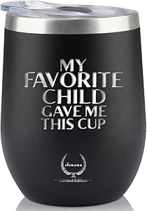 Dad Birthday Gifts From Daughter or Son Wine Tumbler-Unique Gifts for Mom Gifts for Parents who have everything Personalized for Father's Day,Gifts for Mother,Mom,Uncle,Grandpa,Insulated 12oz Black