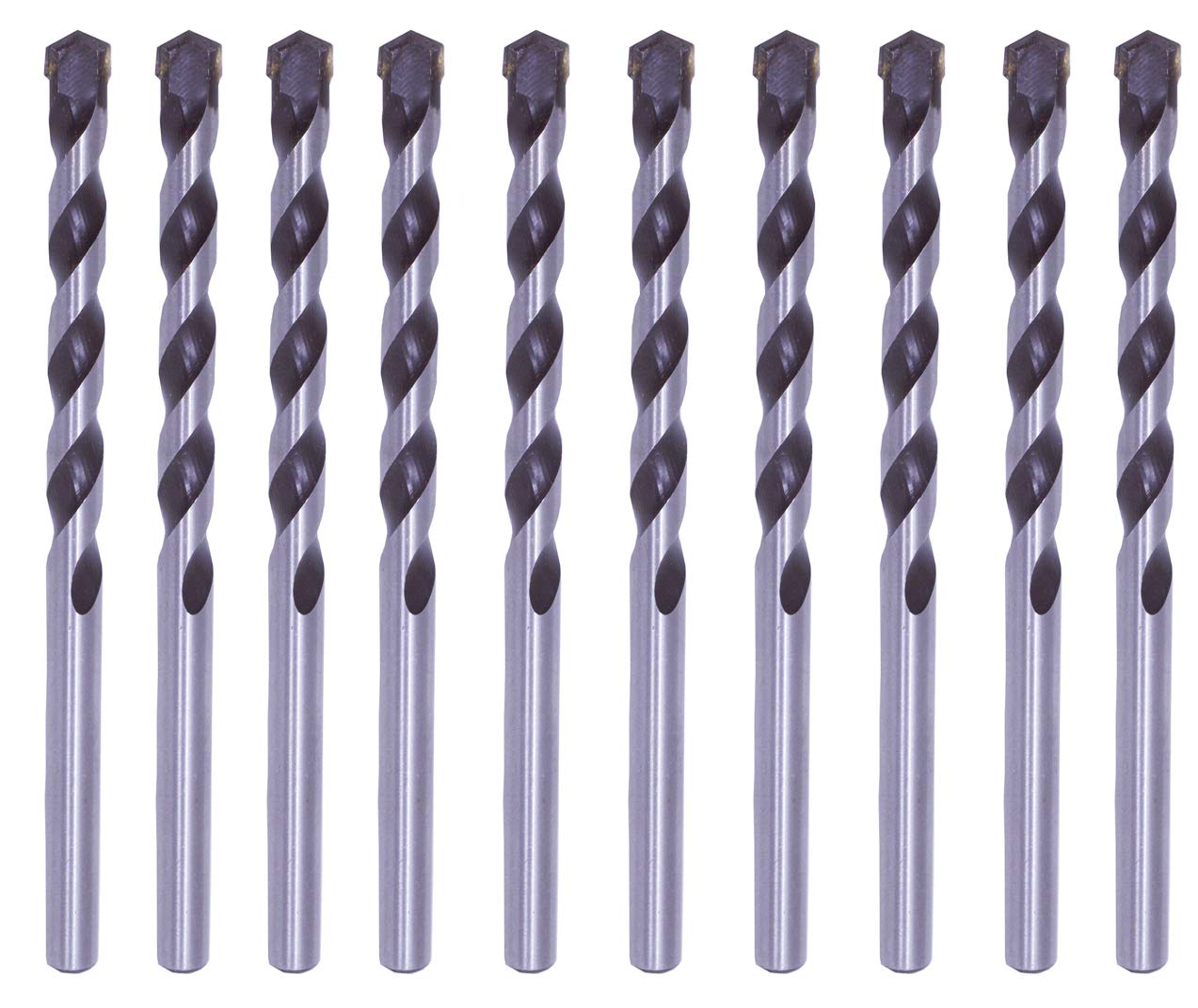 Masonry Drill Bit Set 3/16 Inch 10Pcs Carbide Tip Black/White Drill Concrete Rock