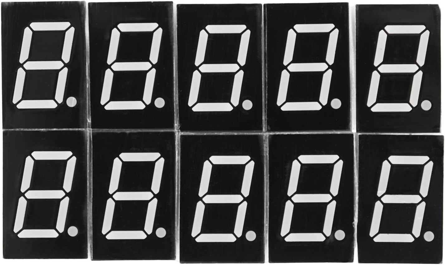 SODIAL(R) 10PCS Red 7 Segment 0.5 inch LED Display Digital Tube Common Anode 1 Bit