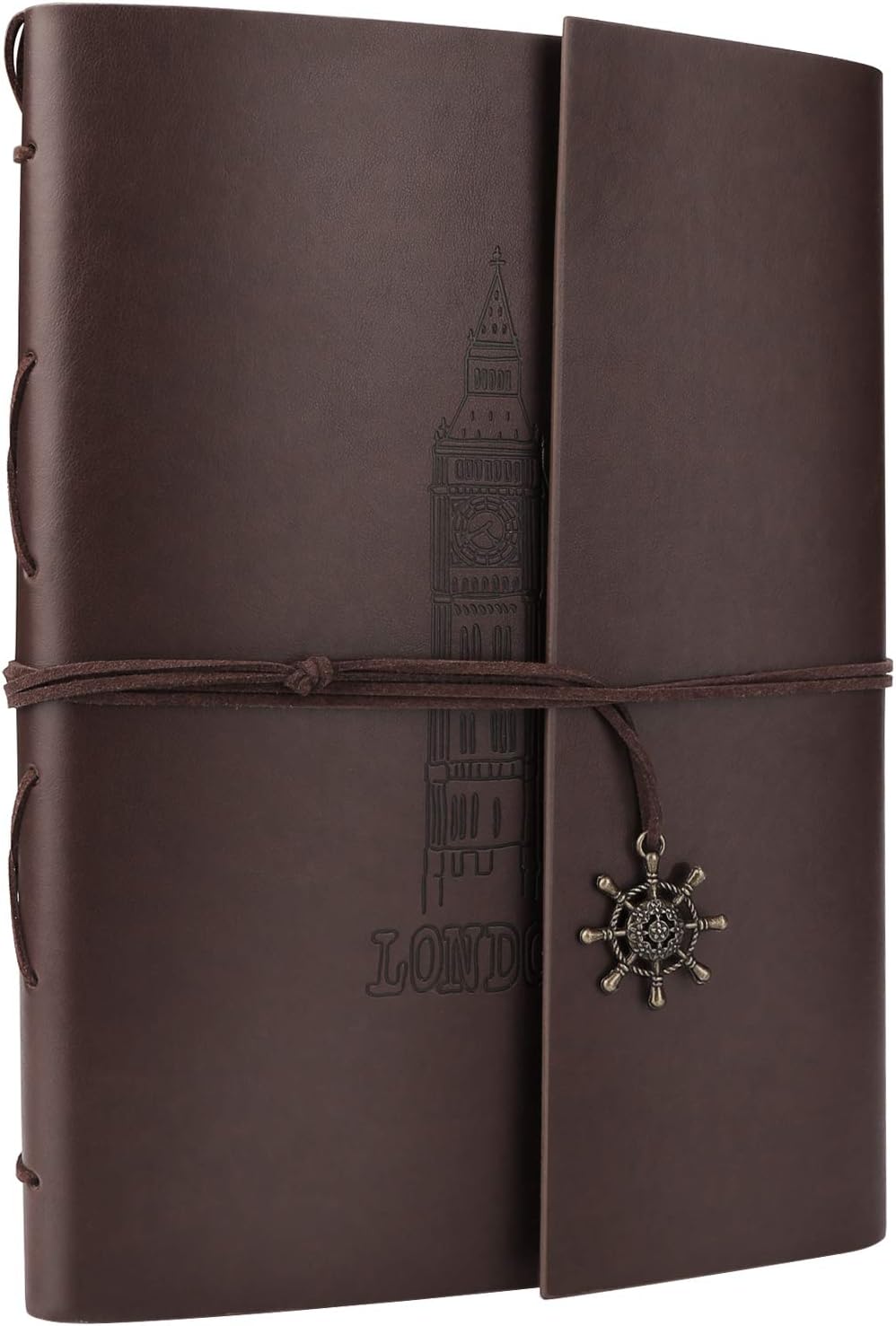 PATEKFLY Scrapbook Book Album -Vintage Leather, Large Photo Album [11 x 8.3 Inch] Refillable Black Pages Memory Book- As Wedding Guestbook Gift, Love