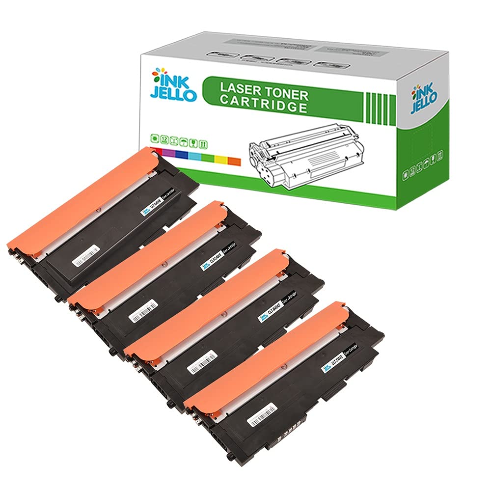 InkJello Compatible Toner Cartridge Replacement for Samsung Xpress SL-C430 SL-C430W SL-C432 SL-C432W SL-C433 CLT-404S (B/C/M/Y, 4-Pack)