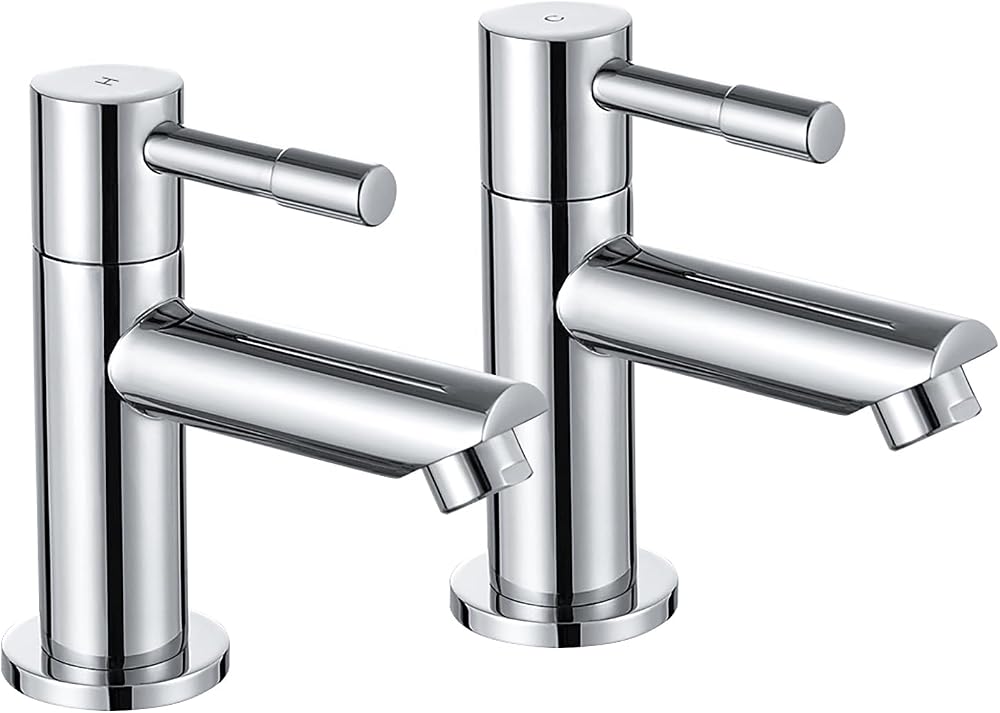 Wasserrhythm Twin Basin Taps Chrome Lead-Free 304 Stainless Steel 1/4 Turn