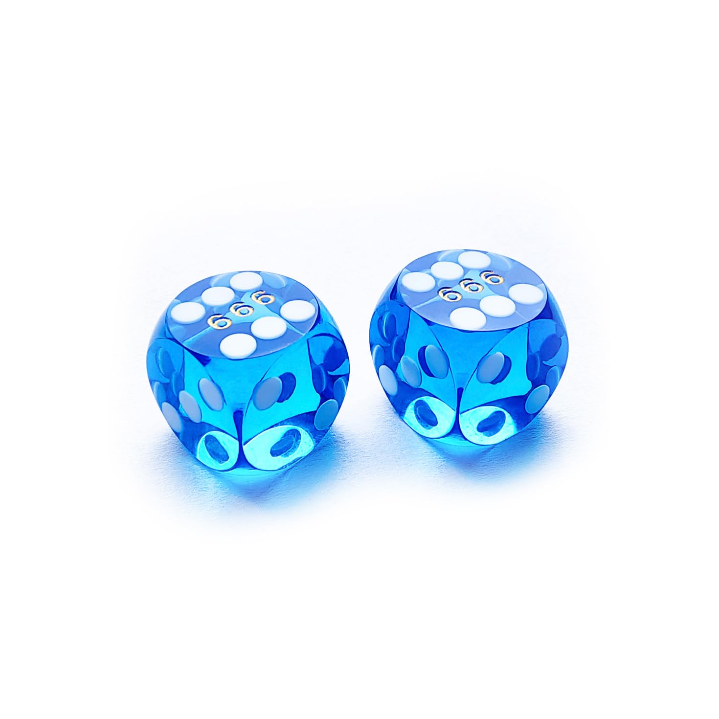 Bescon Dice Professional Small Precision Dice 12.7mm (1/2 inch) with Random Serial Number, Mini Precision Cut Dice 12.7MM Gem Blue