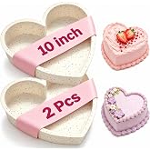 AOTASO 10 Inch Heart Shaped Cake Pans Silicone for Baking, 2 Pcs | Nonstick, Easy to Clean, BPA-free, Heat Resistant up to 446℉, Large, Durable