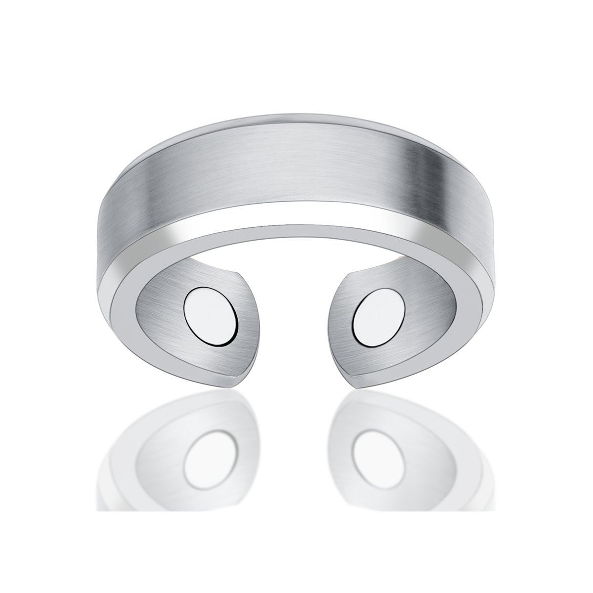 Jeracol Magnetic Ring Titanium Steel Strong Magnet Rings Pain Relief for Arthritis Joint (US Size 10) Sliver