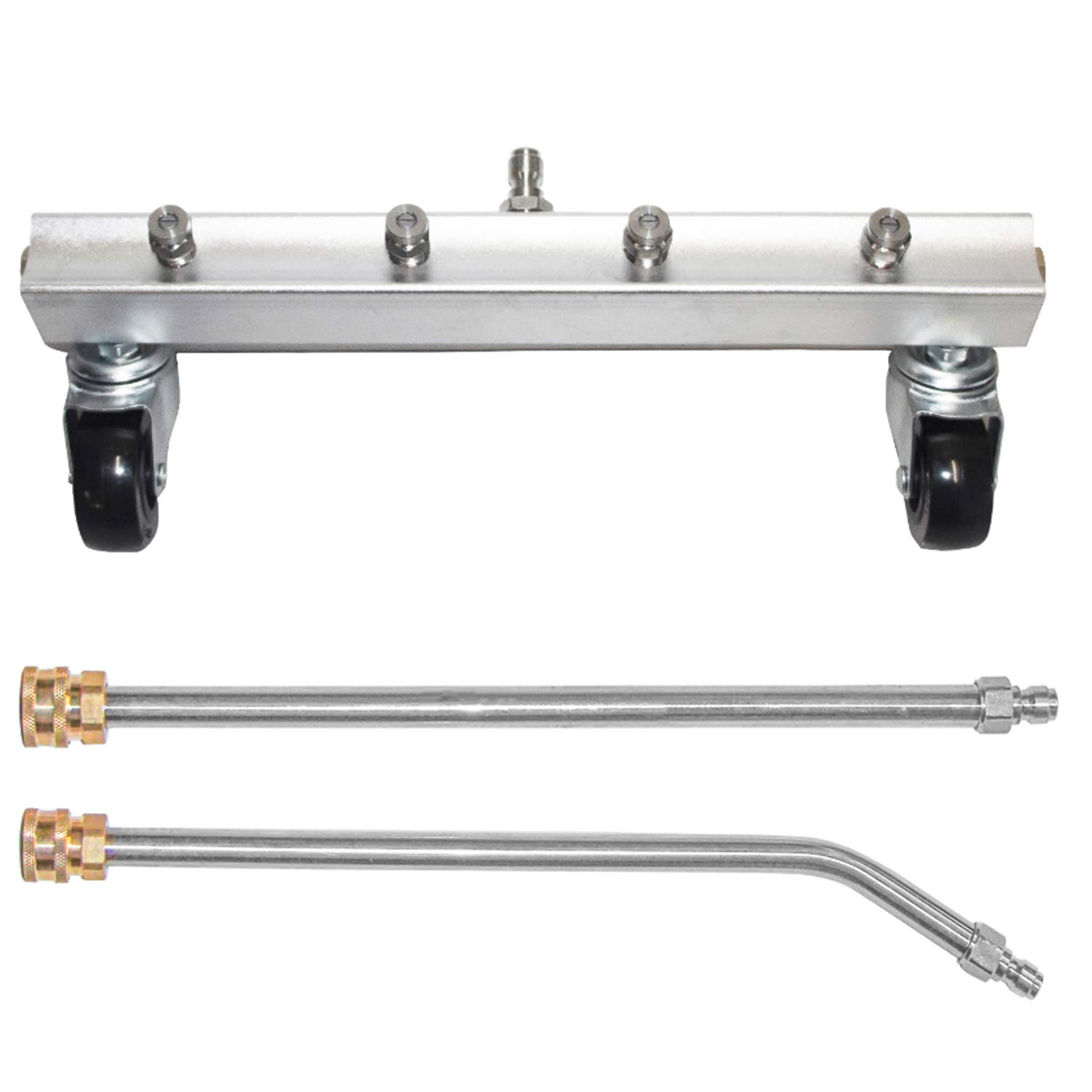 Hourleey Pressure Washer Undercarriage Cleaner, Undercarriage Water Broom with 13 Inch Extension Wand and 45-Degree Angled Wand, 4000 PSI Image