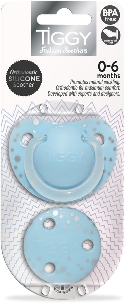 Tiggy fashion boys soother and clip 0-6 months