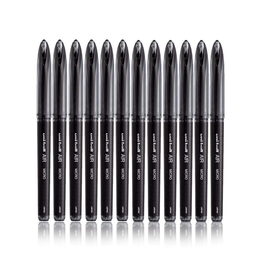 Uni-Ball AIR Micro, 0.5mm Fine Rollerball, Pack of 18, Black (18)