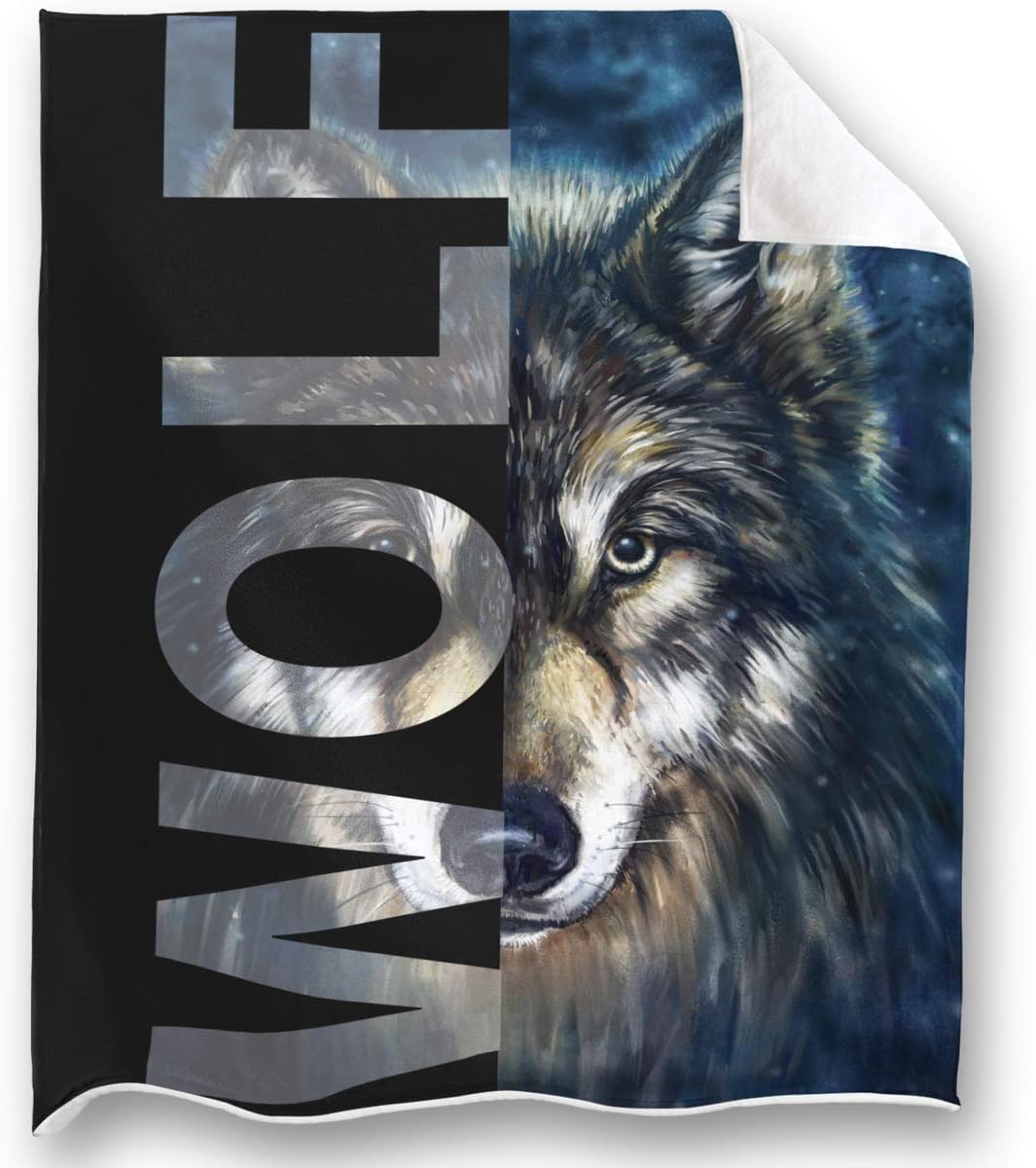 Amazon Com Loong Design Wolf Throw Blanket Super Soft Fluffy Premium Sherpa Fleece Blanket 50 X 60 Fit For Sofa Chair Bed Office Travelling Camping Gift Home Kitchen