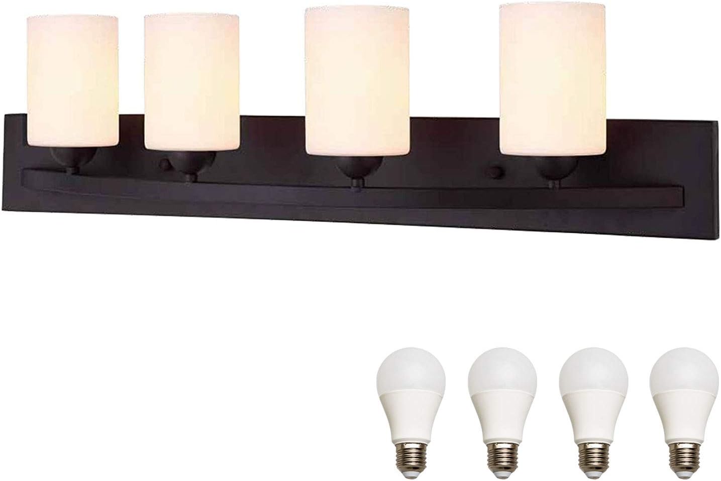 Bennington Lakeland 4 Bulb Bath Vanity Light Fixture Bar Oil Rubbed Bronze Bulbs Amazon Com