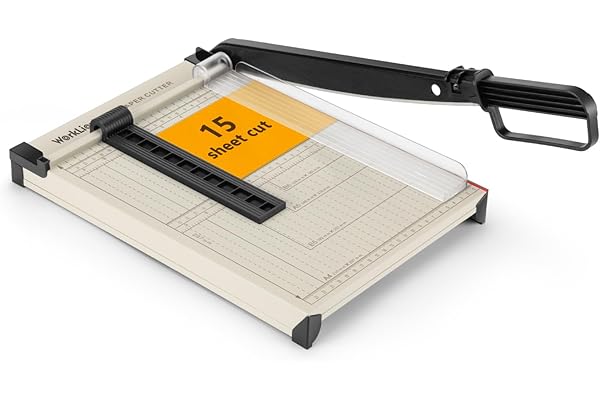 WORKLION Guillotine Paper Cutter A4 – Heavy Duty Paper Trimmer with Safety Guard,15 Sheets Capacity, Precision Guillotine Cut
