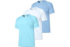 Boyzn 1 or 3 Pack Men's Rash Guard Short Sleeve UPF 50+ Sun Protection Swim Shirt Quick Dry Beach T-Shirt for Surfing Fishing