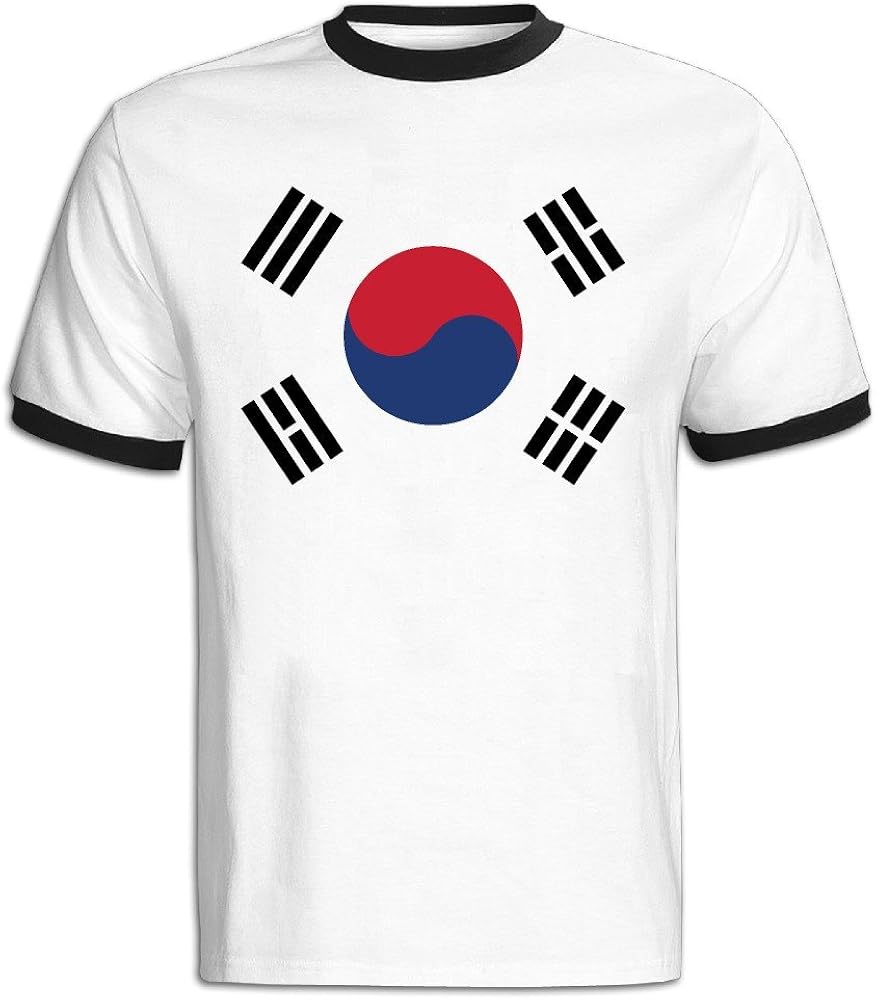 Men's South Korea Flag Baseball T Shirt Black Clothing