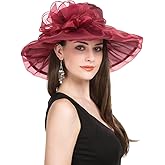 SAFERIN Women's Organza Church Kentucky Derby Fascinator Bridal Tea Party Wedding Hat