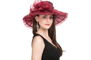 SAFERIN Women's Organza Church Kentucky Derby Fascinator Bridal Tea Party Wedding Hat