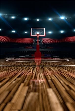 Yongfoto 1x1 5m Vinyle Toile De Fond Terrain De Basketball Arene