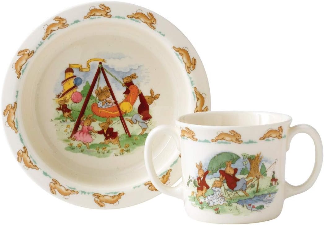 Royal Doulton China Bunnykins 2 Piece Set (Designs May Vary)