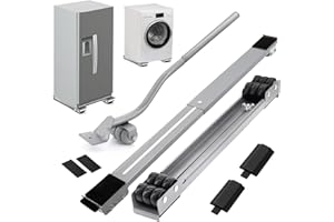 MAJHULLA Appliance Rollers with Upgraded Furniture Lifter Tools, Extendable Appliance Heavy Duty Furniture Mover with Wheels Stand Sliders Washers Dryers Moving Base Kitchen Refrigerators Sofa Countertop Grey