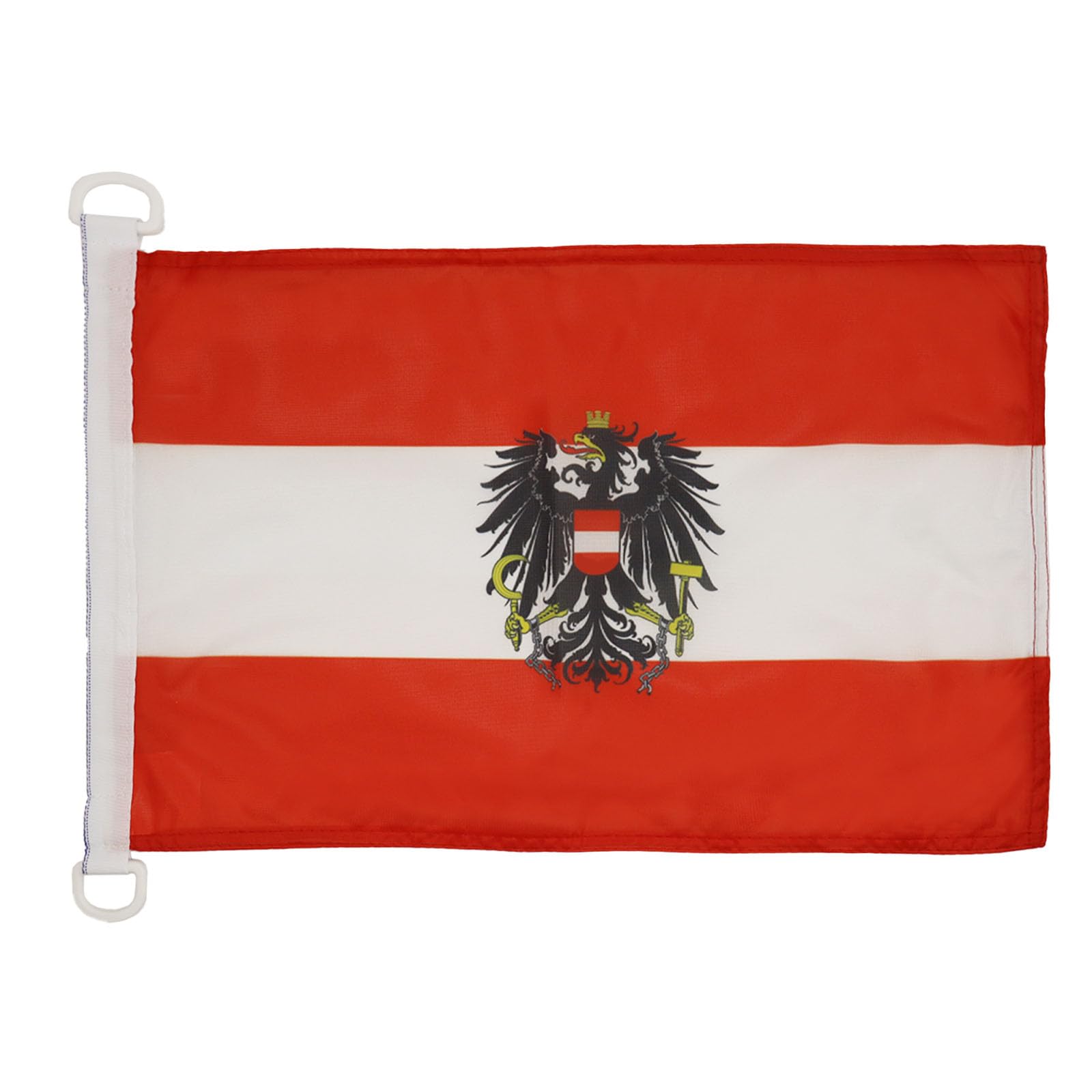 AZ FLAG - Austria with eagle Nautical Flag - 18'' x 12'' - For Outdoor and Boat - Austrian coat of arms Banner Knitted Polyester with Two Plastic Rings - Vivid Colors - 12x18 in - 45x30 Cm