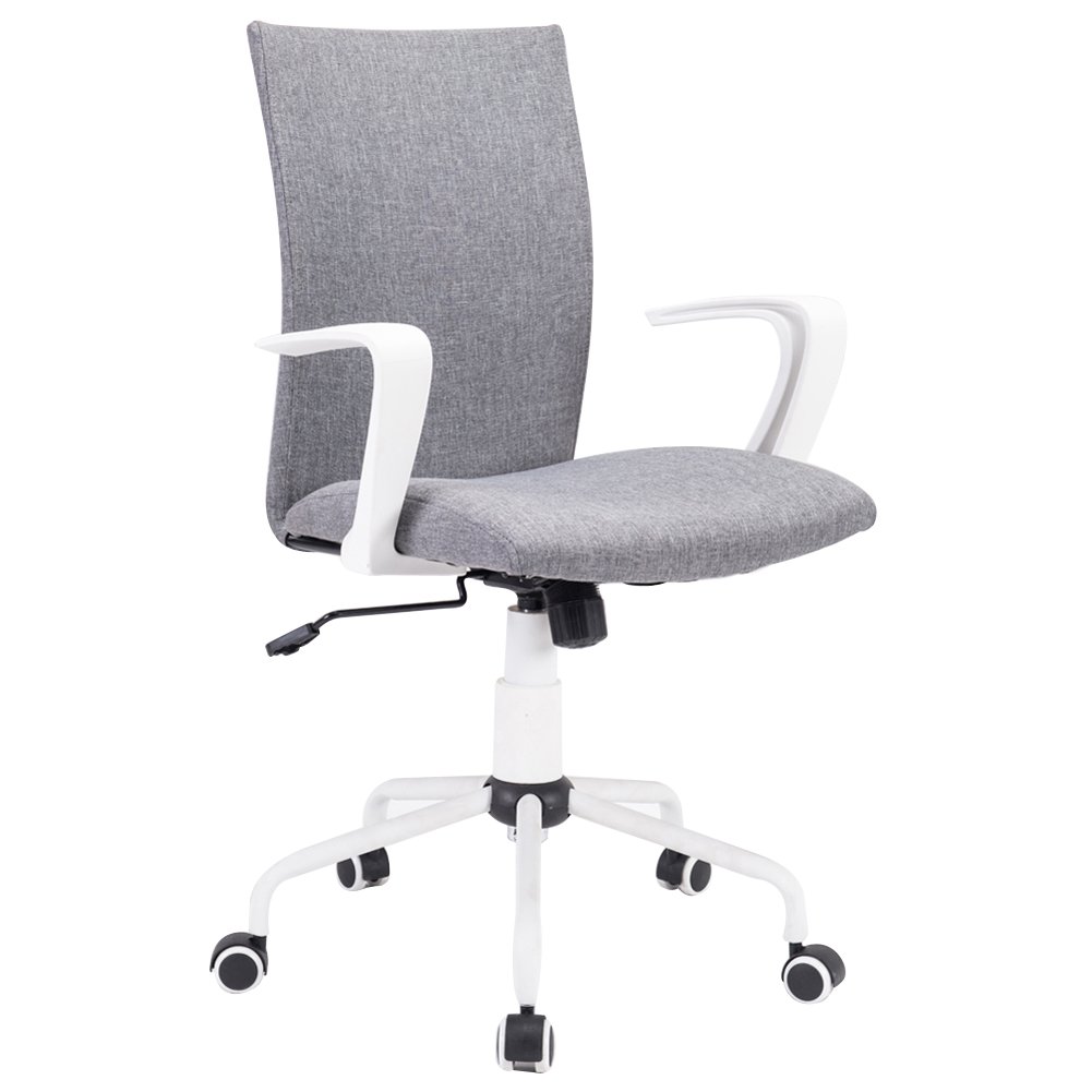Grey Computer Desk Chair Comfort White To Home Office Task High Quality