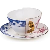 SELETTI Hybrid-Zenobia Porcelain Tea Cup with Saucer