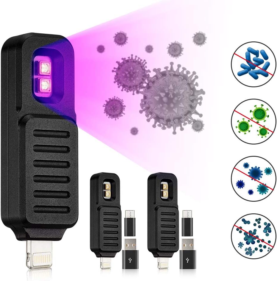 GreenSun UV Light Sterilizer, USB Portable Sanitizer Disinfection UV Germicidal Lamp Anti-Bacterial Rate 99% for Public Place Tableware Car Handlebar