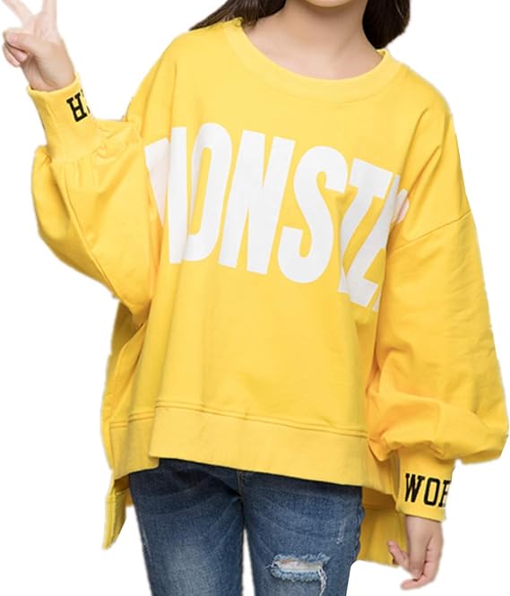 Amazon Yojap 韓国子供服 キッズ 長袖 女の子 ガールズ パーカー 子供服 秋冬 トップス 無地 防寒 あったか ゆったりパーカー トレーナー パーカー 通販