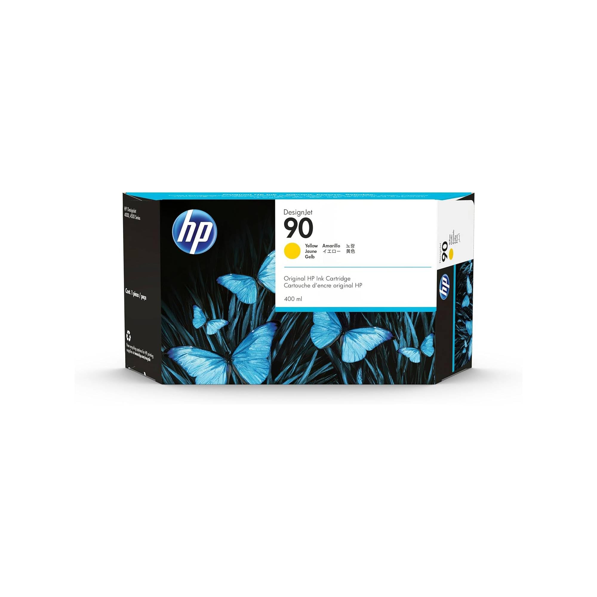 HP 90 - C5065A - 1 x Yellow - Ink cartridge - For DesignJet 4000, 4000ps, 4020, 4020ps, 4500, 4500mfp, 4500ps, 4520, 4520 HD - MFP, 4520ps