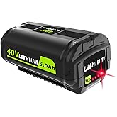 Koedsion 40V 6000mAh Lithium-Ion Battery Replacement for Ryobi 40v Battery, OP4020, OP4060, OP4040, OP4050. High Capacity Compatible with Ryobi 40-Volt HP Cordless Power Tools and Chargers
