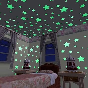 Buy Ampire Wall Stickers 3d Stars Night Glow In The Dark Radium