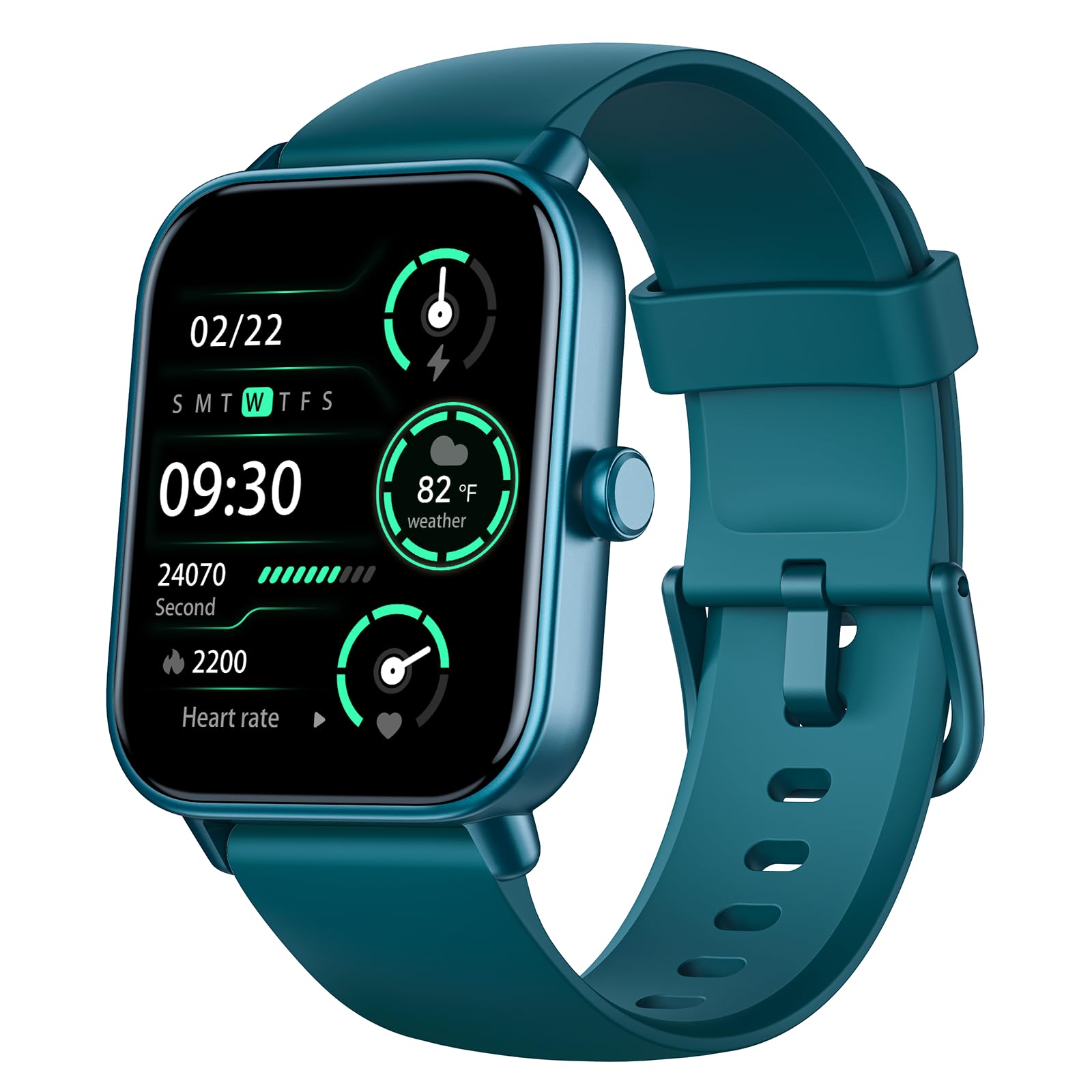 Smart Watch for Men Women - Fitness Tracker [Bluetooth Call&Alexa Built-in] with Heart Rate Monitor, Activity Tracker, Step Counter, Sleep Monitor, Smartwatch for Andriod iOS (Dark Green)