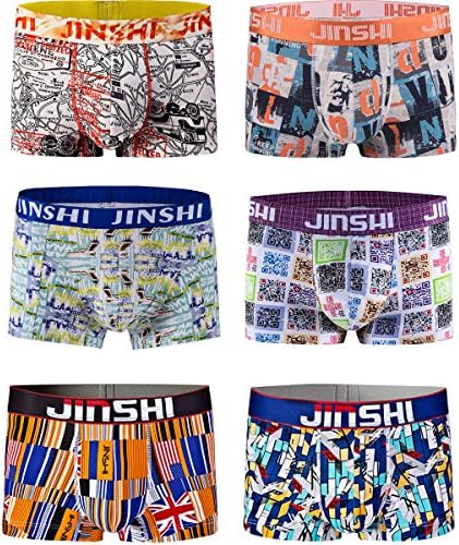 JINSHI Men's Underwear Soft Bamboo Boxer Briefs