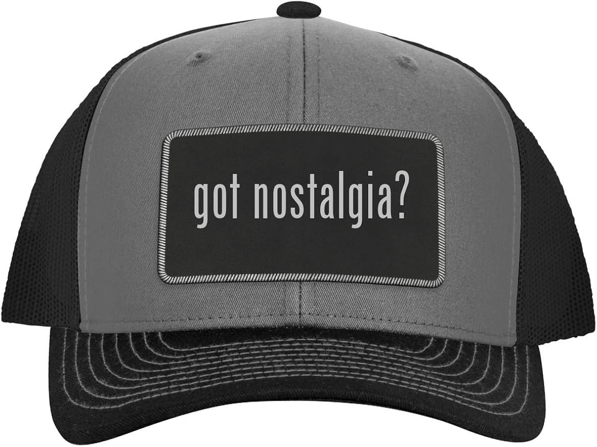 got Nostalgia? - Leather Black Metallic Patch Engraved Trucker Hat