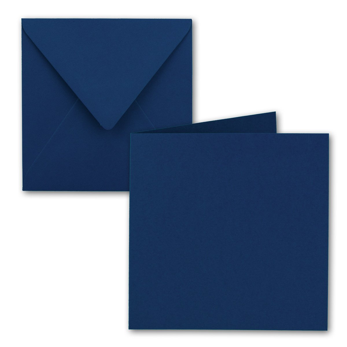 Set of 50 Folding Cards + Emvelopes Square In Nigh Blue, Size: 30 x 15 cm (Folded 15 x 15 cm) 240 g/m² + 100 gsm From NEUSER's FarbenFroh Series