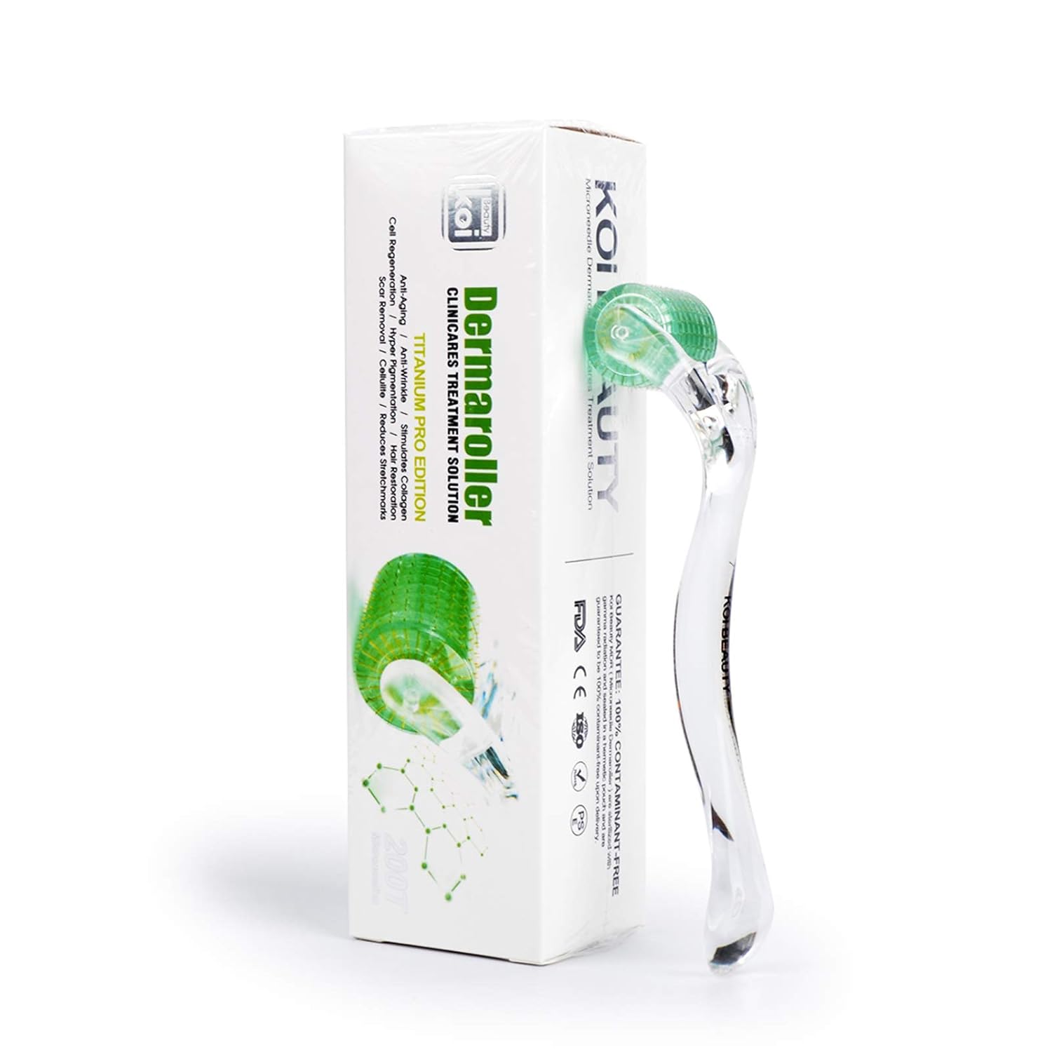 Koi Beauty Professional Real Titanium Derma Roller 0.25mm Microneedling Roller Micro Needles For Beard Hair Face: Beauty